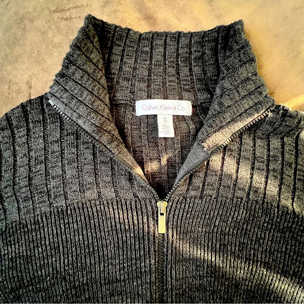 Calvin Klein & Co MENS Zip Up Sweater 100% Cotton Large